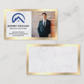 Witte marmer | House Logo Icon | Zakelijk Man Visitekaartje (Voorkant / Achterkant)