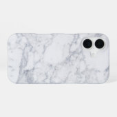 Witte marmer iPhone 16 hoesje (Achterkant horizontaal)