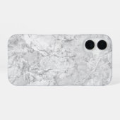 Witte marmer iPhone 16 hoesje (Achterkant horizontaal)