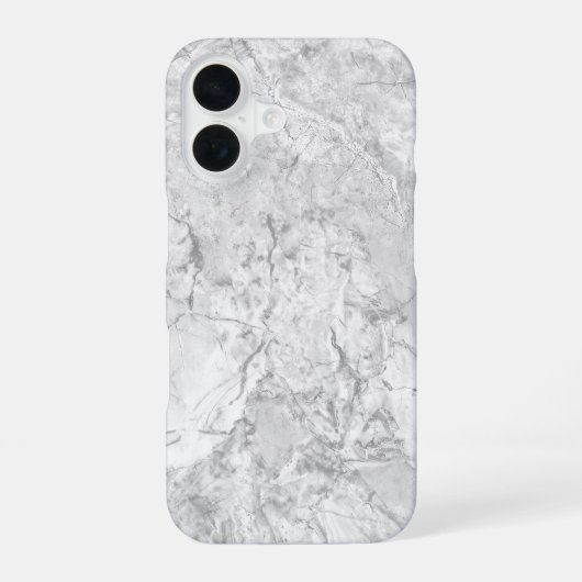 Witte marmer iPhone 16 hoesje (Achterkant)