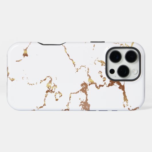 Witte marmer iPhone hoesje (Achterkant horizontaal)