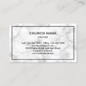 Witte Marmer Jezus Christus Kruis Pastor Visitekaartje (Achterkant)