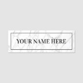 Witte marmer kantoor name badge pin back label (Voorkant)