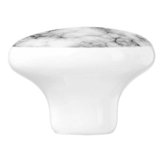 Witte marmer keramische knop (Zijkant)