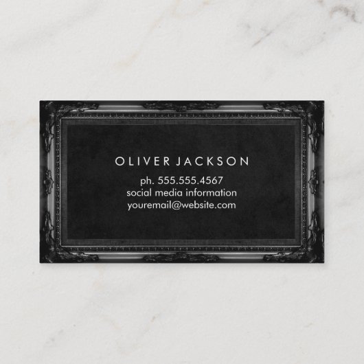 Witte marmer | Klassiek Antiek Lijst Visitekaartje (Achterkant)