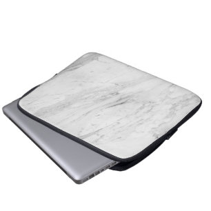 Witte marmer laptop sleeve