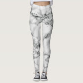 Witte marmer Leggings (Voorkant)