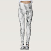 Witte marmer Leggings (Voorkant)
