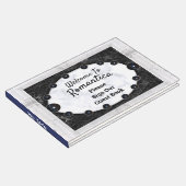 Witte marmer Lijst zwarte bollen Gastenboek (Hoek)