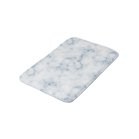 Witte marmer met fijne blauwe vinnen badmat (Gekanteld)