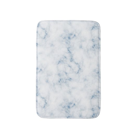Witte marmer met fijne blauwe vinnen badmat (Voorkant Verticaal)