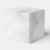 Witte marmer met gepersonaliseerd monogram en naam bedankdoosjes (Achterkant)