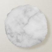 Witte marmer met gepersonaliseerd monogram en naam rond kussen (Achterkant)