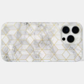 Witte marmer met Gold Cube Pattern Case-Mate iPhone Case (Achterkant (horizontaal))