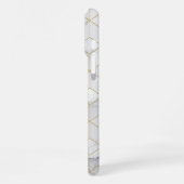 Witte marmer met Gold Cube Pattern iPhone Hoesje (Linkerkant)