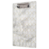 Witte marmer met Gold Cube Pattern Klembord (Links)