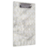 Witte marmer met Gold Cube Pattern Klembord (Rechts)