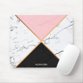 Witte marmer met gouden lijnen muismat (Met muis)