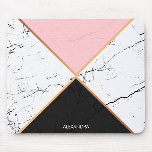 Witte marmer met gouden lijnen muismat (Voorkant)