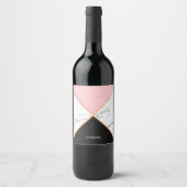 Witte marmer met gouden lijnen wijn etiket (Voorkant)