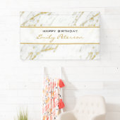 Witte marmer met goudglitter spandoek (Insitu)