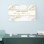 Witte marmer met goudglitter spandoek (Beurs)