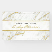 Witte marmer met goudglitter spandoek (Horizontaal)