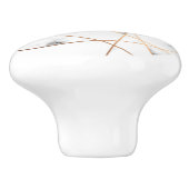 Witte marmer met goudlijnen  keramische knop (Zijkant)