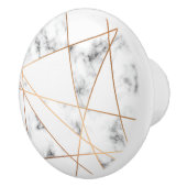 Witte marmer met goudlijnen  keramische knop (Rechts)