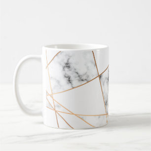 Witte marmer met goudlijnen  koffiemok