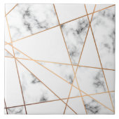 Witte marmer met goudlijnen  tegeltje (Voorkant)