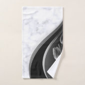 Witte marmer met grijze onderbelichte tulpen bad handdoek (Handdoek)