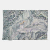 Witte marmer met keuken in Pearl, paars en goud Theedoek (Horizontaal)