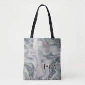 Witte marmer met Pearl, paars en goud Tote Bag (Voorkant)