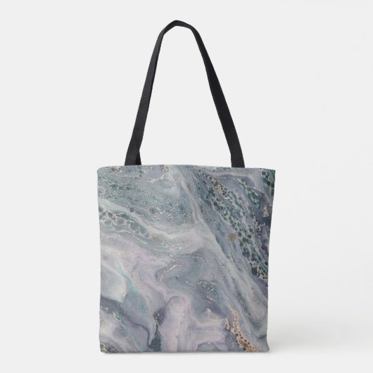 Witte marmer met Pearl, paars en goud Tote Bag (Achterkant)