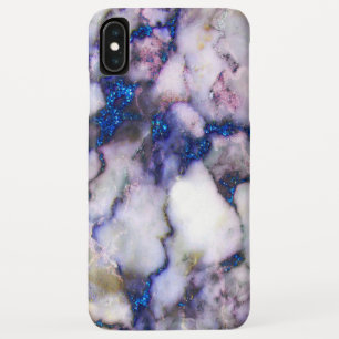 Witte marmer met roze en blauwe glitter Case-Mate iPhone case