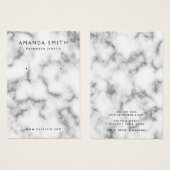 Witte marmer-minimalistische oorenkaart visitekaartje (Voorkant /achterkant)