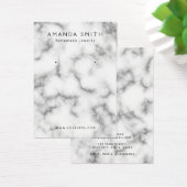 Witte marmer-minimalistische oorenkaart visitekaartje (Bureau)