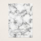 Witte marmer-minimalistische oorenkaart visitekaartje (Achterkant)