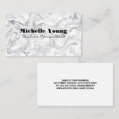 Witte Marmer Modern Textielachtergrond Visitekaartje (Voorkant / Achterkant)