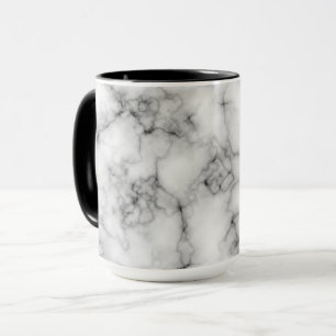 Witte marmer mok