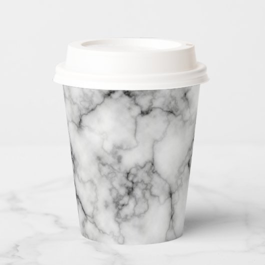 Witte marmer papieren bekers (Voorkant)