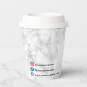 Witte marmer papieren bekers (Achterkant)