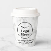 Witte marmer papieren bekers (Voorkant)