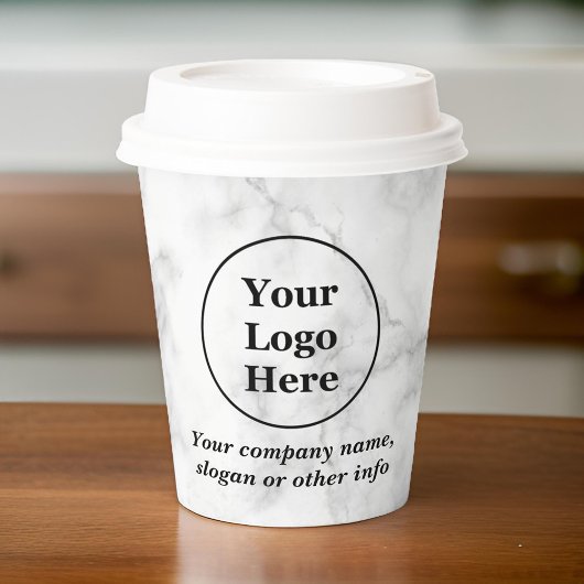 Witte marmer papieren bekers