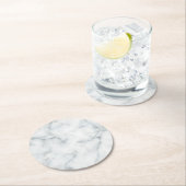 witte marmer ronde kartonnen onderzetter (Insitu)