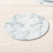 witte marmer ronde kartonnen onderzetter (Gebogen)