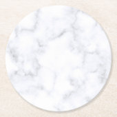 Witte marmer ronde kartonnen onderzetter (Voorkant)
