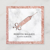 Witte marmer Roos Gold spuit Plastic chirurg Vierkante Visitekaartje (Voorkant)