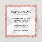 Witte marmer Roos Gold spuit Plastic chirurg Vierkante Visitekaartje (Achterkant)